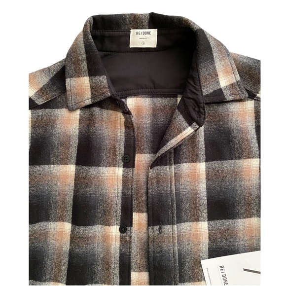 RE/DONE wool button up flannel shirt / size S / NWT - Picture 3 of 3